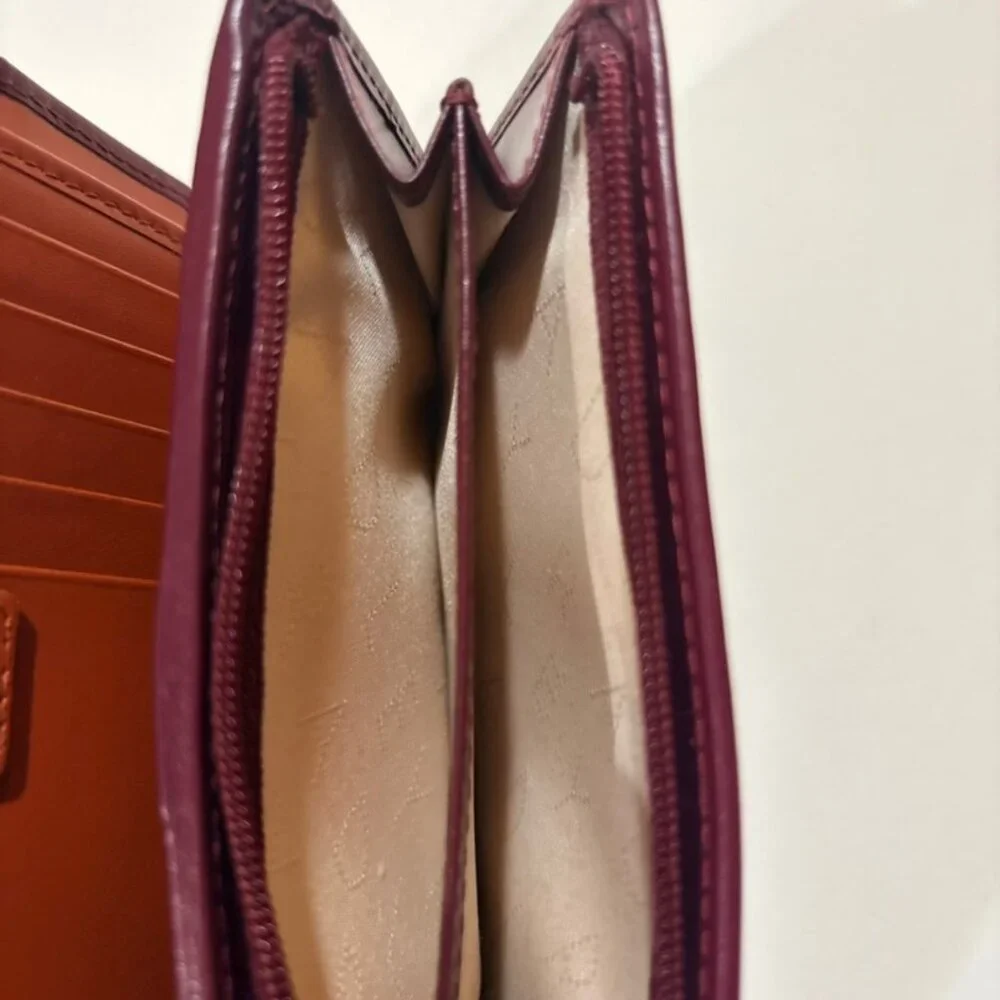 Radley London Scottie Dog Leather Wallet Zip Around Burgundy - Picture 10 of 12